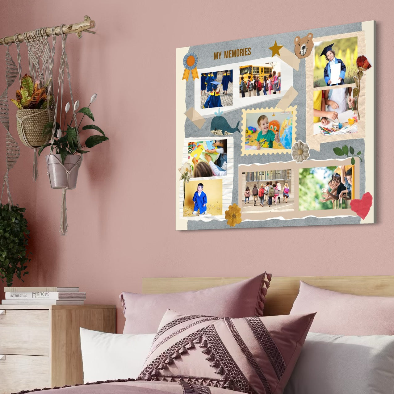 Tablou canvas cu tablou canvas cu colaj foto scolastic